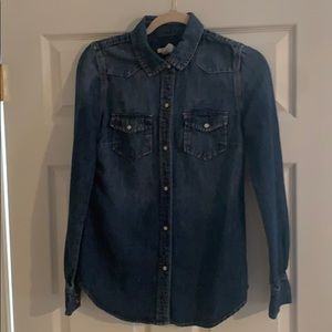 J. Crew Denim Shirt Western Snaps Size 0 women’s